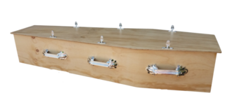 Plywood Bare Wood Unbleached Calico Lining Coffin Package