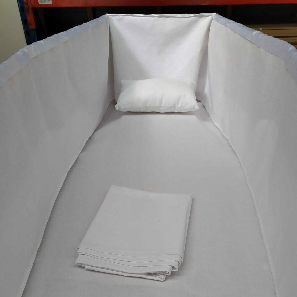 Top Sheet Bleached Calico Carried Away Coffins NZ