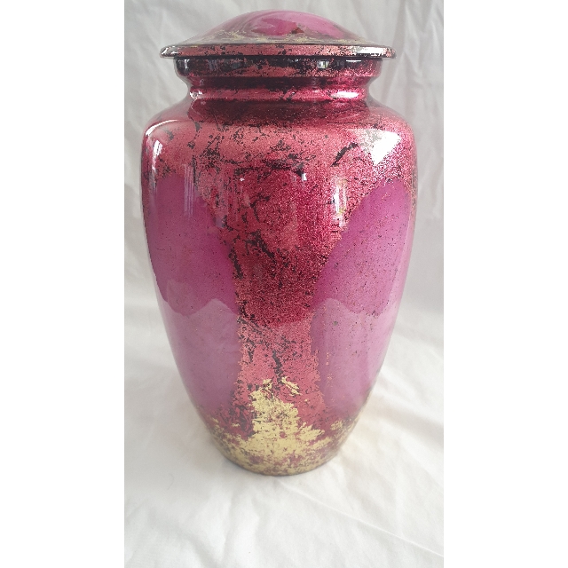 Ceramic Adult Urn - Red Ovals