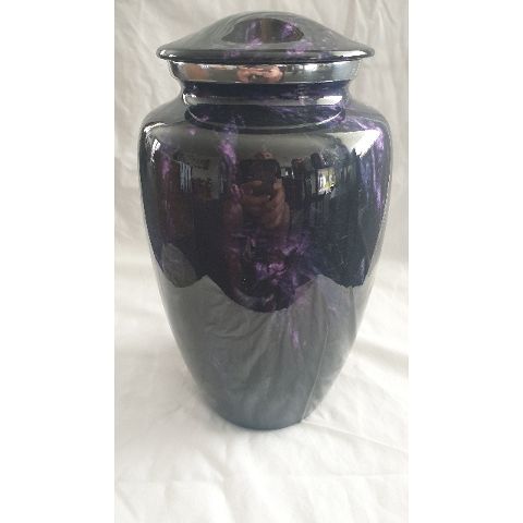 Ceramic Adult Urn - Deep Purple Swirls