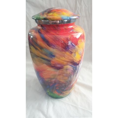 Ceramic Adult Urn - Multicolour Abstract